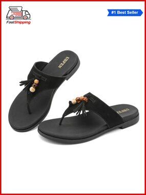 Womens Suede Slide Sandals with Arch Support Comfortable Flat Slip On